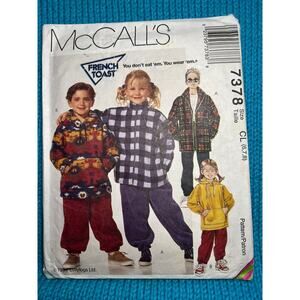McCalls 7378 Sewing pattern Kids jacket top pull on pants size 6